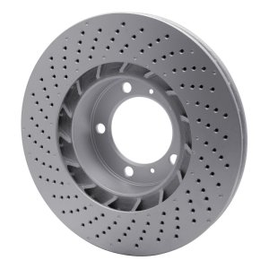 Porsche 718 Cayman Brake Rotor (1) - Right Front - R1 Concepts - GEOSPEC Coated, Drilled - `09-`23